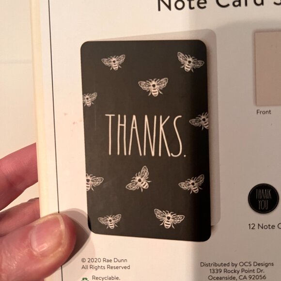 Thank You‎ Cards with Bees by Rae Dunn (Note Card Set and Stickers - new) - Picture 12 of 13